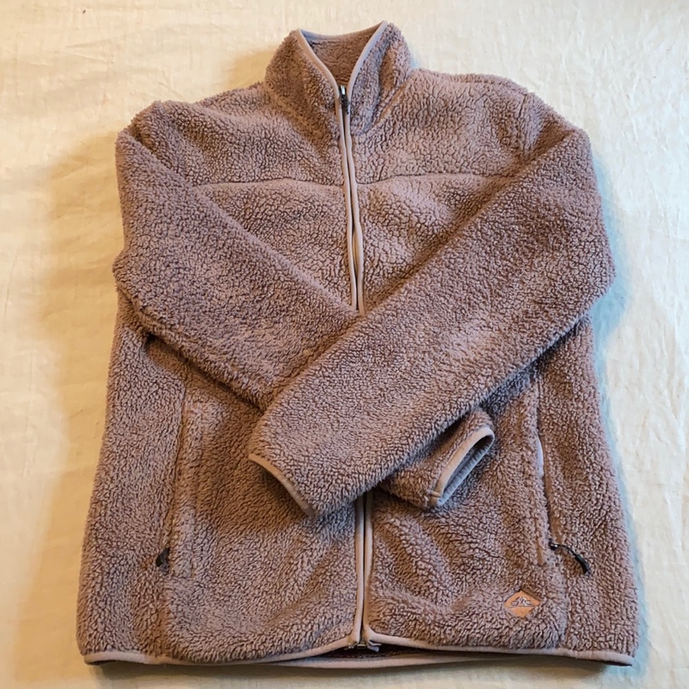 Fluffy polar fleece full zip jacket